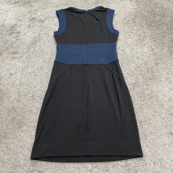 Diane Von Furstenberg DVF Midi Sheath Dress Womens 4 Black Blue Sleeveless NWOT - Picture 2 of 14